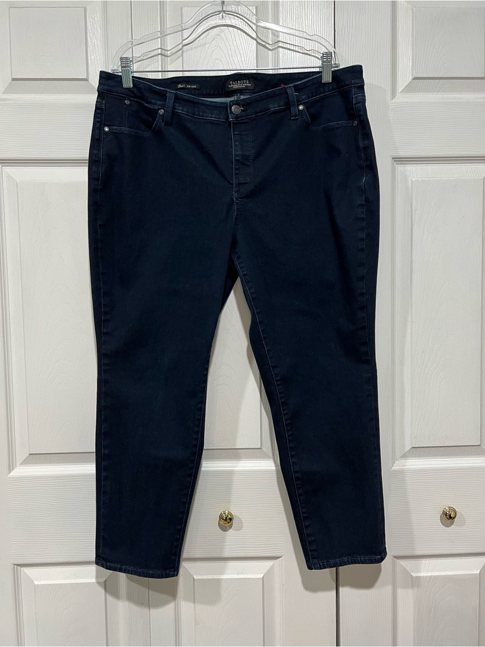 💙 Talbots Flawless Five Pocket Slim Ankle Blue Denim Jeans - 18WP (01367)